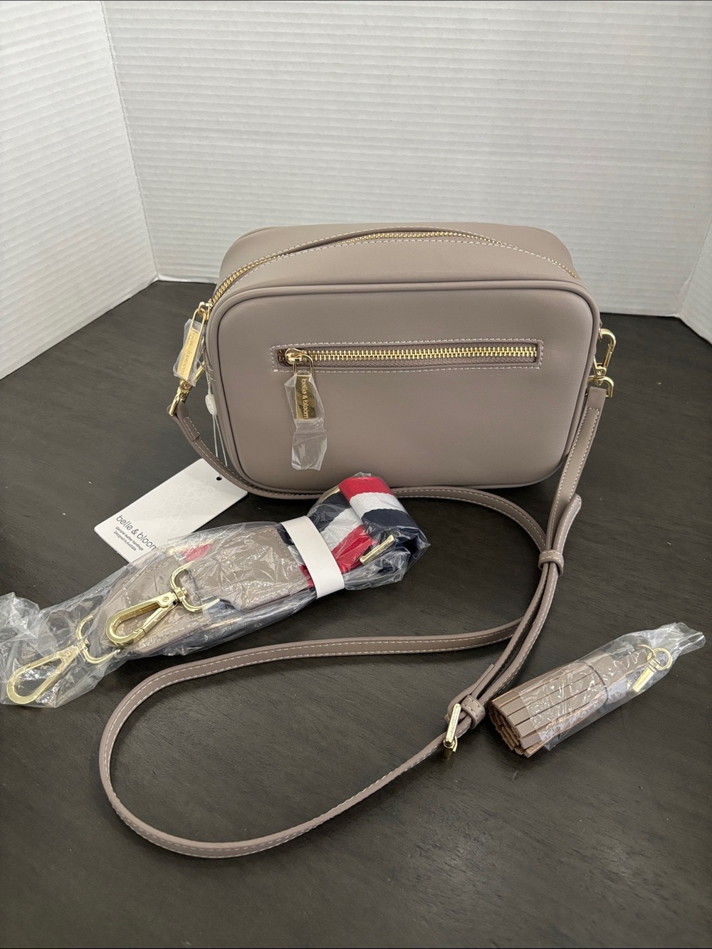Belle & Bloom Waffle Camera Crosssbody Bag NEW with tags | Genuine Leather